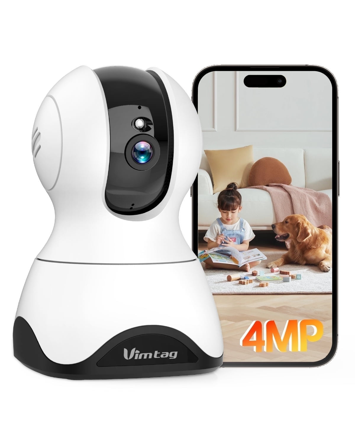 2.5K QHD Indoor Security Camera, 2.4G&5Ghz Wifi, Pan/Tilt Home Camaras Monitor with Night Vision, Phone App, Audio, Motion Detection and Cloud & SD Card Storage,Pet/Dog/Cat/Baby Cam.
