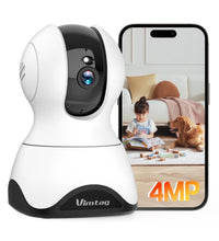 2.5K QHD Indoor Security Camera, 2.4G&5Ghz Wifi, Pan/Tilt Home Camaras Monitor with Night Vision, Phone App, Audio, Motion Detection and Cloud & SD Card Storage,Pet/Dog/Cat/Baby Cam.