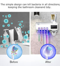 UV Light Sterilizer Toothbrush Holder Cleaner and Automatic Toothpaste Dispenser
