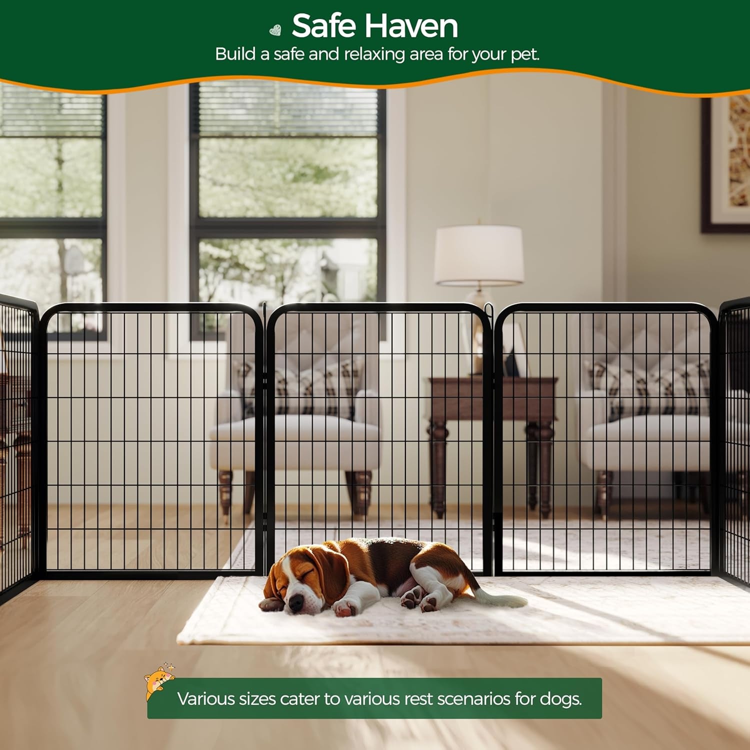 Dog Playpen Outdoor, 32 Inch 16 Panels Dog Pen Indoor Heavy Duty Puppy Exercise Pen Metal Pet Fence for RV Camping/Yard/Garden
