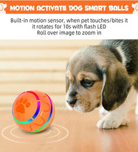 Peppy Pet Ball for Dogs, Interactive Dog Toy Durable Automatic Rolling Ball with Led Flash Lights for Small Medium Dogs Breed, Wicked Ball with Motion Activat Bpa-Free USB Rechargeable
