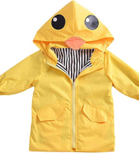 Toddler Baby Boy Girl Duck Rain Jacket Cute Cartoon Animal Raincoat Hoodie Kids Coat Fall Winter School Outfit