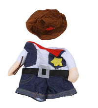 Pet Dog Cat Costume Cowboy Jeans Hoodie Shirts Halloween Costume Jumpsuit Puppy Clothes Funny Coat