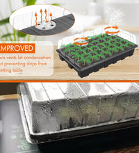 5-Set Seed Starter Tray Kits, Durable Plant Germination Trays with Humidity Vented Domes and Bases, Ideal for Seed Starting, Indoor Gardening, and Greenhouse (Total 200 Cells)