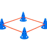 VEVOR Dog Agility Hurdle Cone Set 6 PCS Kit-12 Xcones 6 Xagility Rods with Bag