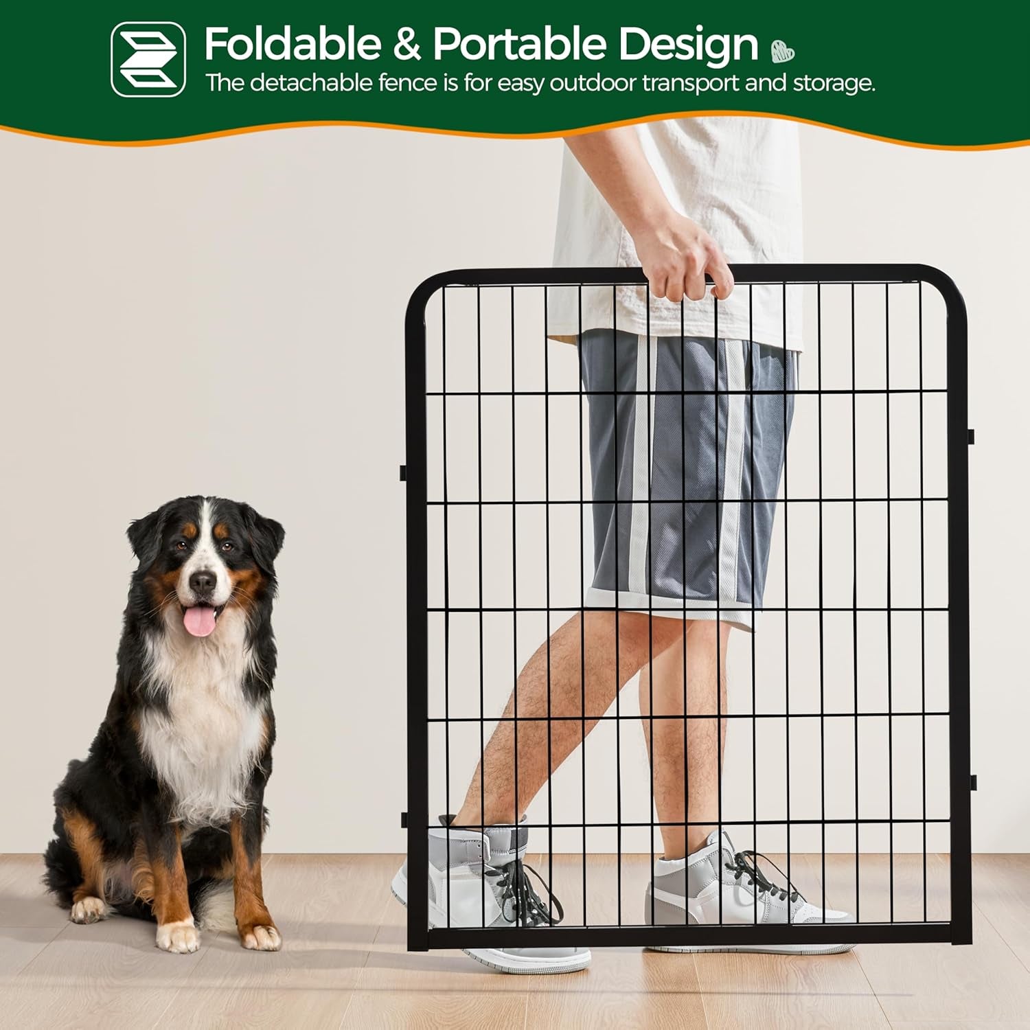 Dog Playpen Outdoor, 32 Inch 16 Panels Dog Pen Indoor Heavy Duty Puppy Exercise Pen Metal Pet Fence for RV Camping/Yard/Garden