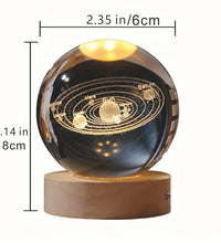 3D Solar System Nightlight, Crystal Glass Ball Light Holiday Gifts