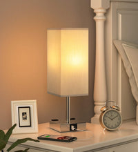 【Upgraded】Bedside Table Lamp Touch Control, with USB C+A Charging Ports & Dual AC Outlets, 3-Way Nightstand Lamp for Bedroom with Lampshade Living Room Office(Led Dimmable Bulb Included)