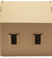 Cardboard Cat House Gingerbread House, Cat Hideout Scratcher with Detachable Hanging Toys