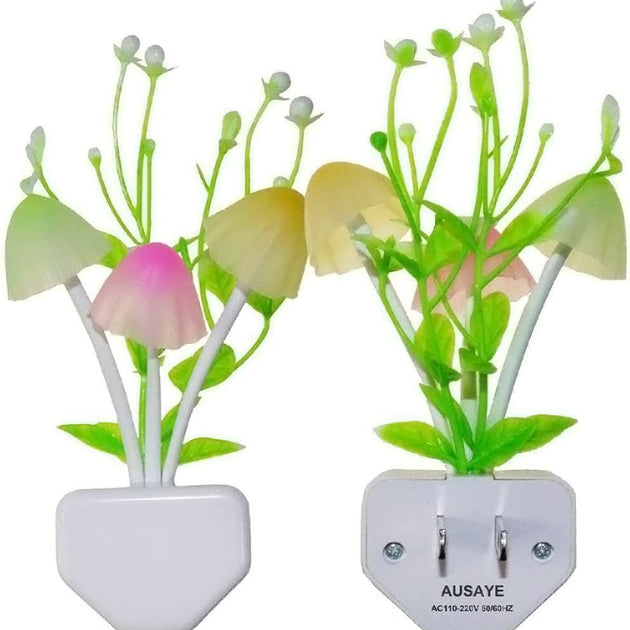 2 Pack LED Sensor Night Light Plug-In Nightlight Color Changing Lamp Mushroom Decor, Mini Cute Night Lights for Kids Adults Bedroom,Toilet, Bathroom, Stairs, Kitchen, Hallway