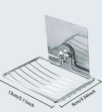 1Pc-Stainless Steel Soap Rack Punch-Free Nail-Free Bathroom Single Layer Drain Wall Hanging Sucker Soap Box Light Luxury Shelf