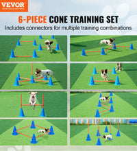 VEVOR Dog Agility Hurdle Cone Set 6 PCS Kit-12 Xcones 6 Xagility Rods with Bag