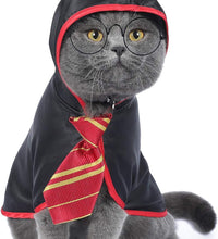 Cat Halloween Costume Anime Pet Clothes for Small Dog Kitten Costume Wizard Accessories Outfits (L) Red