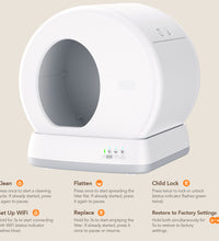 Self-Cleaning Cat Litter Box, Automatic Cat Litter Box with APP Control, Safety Sensors, Odor Isolation & Health Monitoring