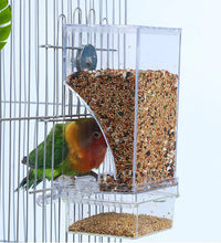 No Mess Bird Feeders Automatic Parrot Feeder Drinker Acrylic Seed Food Container Cage Accessories for Small and Medium Parakeets