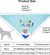 Dog Birthday Bandana Scarf and Blue Boy Pet Birthday Party Hat with Cute Bow Tie for Medium Large Dog Pet (Large)