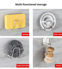 1Pc Stainless Steel Sink Sponge Rack for Sponge Steel Wire Ball Draining Paste the Inner Wall of the Sink Kitchen Supplies