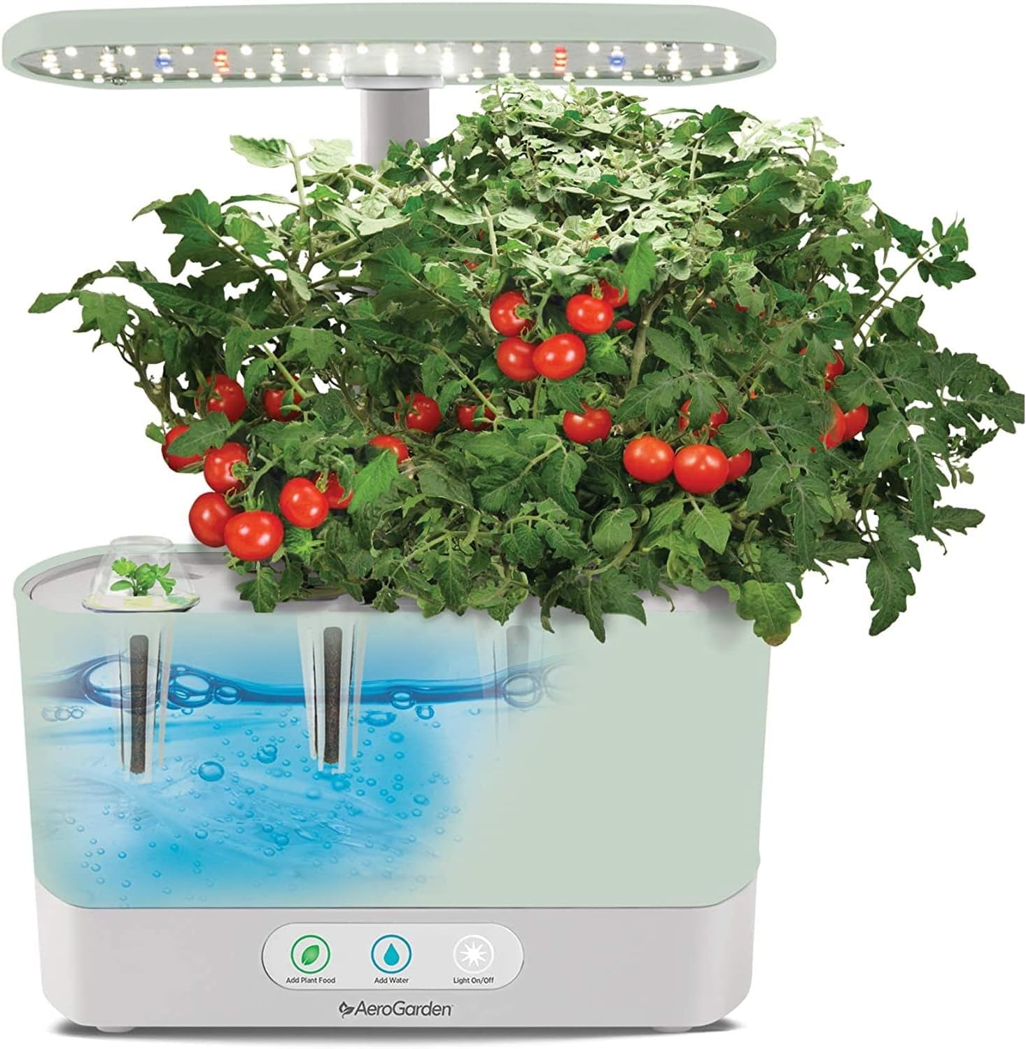 Harvest Indoor Garden Hydroponic System with LED Grow Light and Herb Kit, Holds up to 6 Pods, Sage