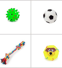 4 Pcs Dog Toys Pet Ball Bone Rope Squeaky Plush Toys Kit Puppy Lnteractive Molar Chewing Toy for Small Large Dogs Pug Supplies