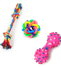 4 Pcs Dog Toys Pet Ball Bone Rope Squeaky Plush Toys Kit Puppy Lnteractive Molar Chewing Toy for Small Large Dogs Pug Supplies