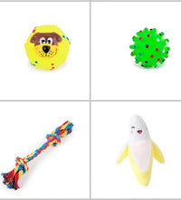 4 Pcs Dog Toys Pet Ball Bone Rope Squeaky Plush Toys Kit Puppy Lnteractive Molar Chewing Toy for Small Large Dogs Pug Supplies
