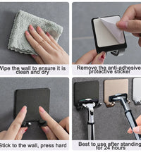 Bathroom Space Aluminum Razor Holder Storage Hook Wall Men Shaving Shaver Shelf Punch Free Razor Rack Accessories Organization