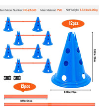 VEVOR Dog Agility Hurdle Cone Set 6 PCS Kit-12 Xcones 6 Xagility Rods with Bag