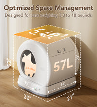 Self-Cleaning Cat Litter Box, Automatic Cat Litter Box with APP Control, Safety Sensors, Odor Isolation & Health Monitoring