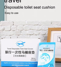 50Pcs Disposable Plastic Toilet Seat Cover Waterproof and Non Slip Individually Wrapped, for Travel, Toilet Seat Protectors