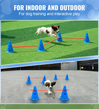 VEVOR Dog Agility Hurdle Cone Set 6 PCS Kit-12 Xcones 6 Xagility Rods with Bag