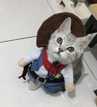 Pet Dog Cat Costume Cowboy Jeans Hoodie Shirts Halloween Costume Jumpsuit Puppy Clothes Funny Coat