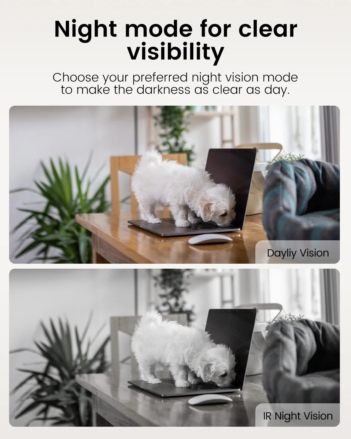 2.5K QHD Indoor Security Camera, 2.4G&5Ghz Wifi, Pan/Tilt Home Camaras Monitor with Night Vision, Phone App, Audio, Motion Detection and Cloud & SD Card Storage,Pet/Dog/Cat/Baby Cam.