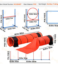 VEVOR Dog Agility Training Equipment 7 PCS Set Upgrade W/ Hurdles 2 Tunnels Ring