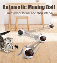 Cat Toy, Interactive Automatic Moving Ball Bundle, Classic Mice and Feather in a Pack, Smart Electric Teaser with USB Rechargeable for Kitten and Pets