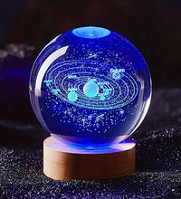 3D Solar System Nightlight, Crystal Glass Ball Light Holiday Gifts