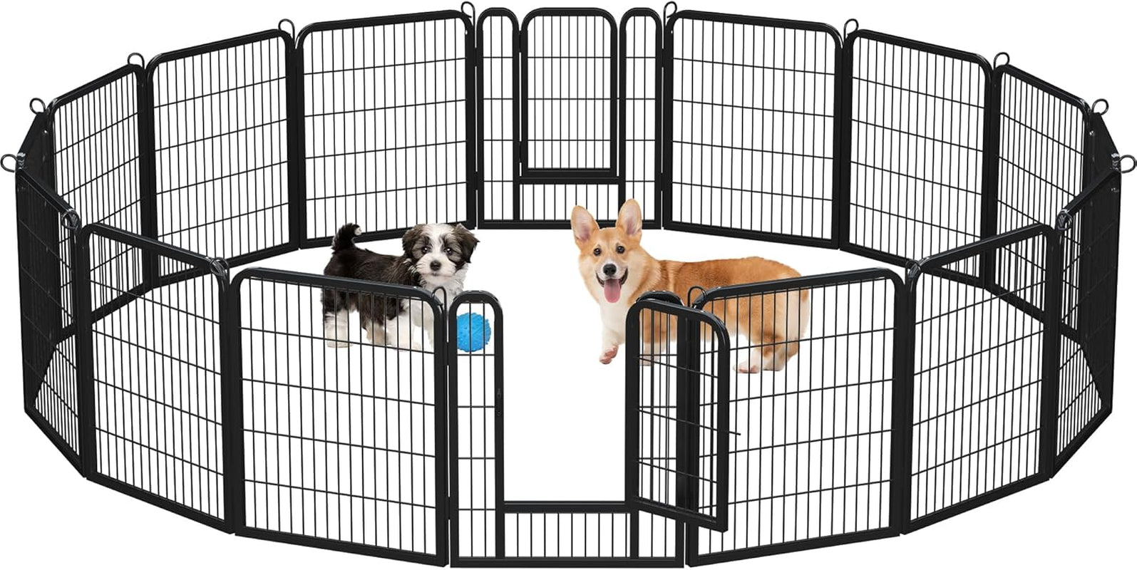 Dog Playpen Outdoor, 32 Inch 16 Panels Dog Pen Indoor Heavy Duty Puppy Exercise Pen Metal Pet Fence for RV Camping/Yard/Garden