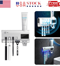 UV Light Sterilizer Toothbrush Holder Cleaner and Automatic Toothpaste Dispenser
