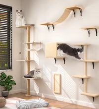 Damyanti Wall-Mounted Cat Tree Shelved 6 Pcs Climbing Center