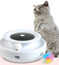 Cat Toys 2-In-1 Interactive Cat Toys for Indoor Cats, Cat Balls, Cat Mice Toy, Cat Entertainment Toys with 2Pcs Feathers, Motion-Activated Toy with Feathers Provides, Batteries or USB Charge