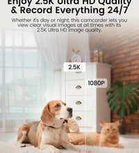 2.5K QHD Indoor Security Camera, 2.4G&5Ghz Wifi, Pan/Tilt Home Camaras Monitor with Night Vision, Phone App, Audio, Motion Detection and Cloud & SD Card Storage,Pet/Dog/Cat/Baby Cam.