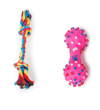 4 Pcs Dog Toys Pet Ball Bone Rope Squeaky Plush Toys Kit Puppy Lnteractive Molar Chewing Toy for Small Large Dogs Pug Supplies