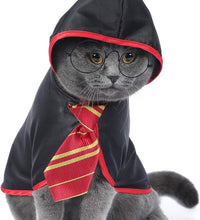 Cat Halloween Costume Anime Pet Clothes for Small Dog Kitten Costume Wizard Accessories Outfits (L) Red