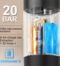 Wireless Electric Portable Espresso Coffee Machine for Car & Home Camping Coffee Maker 3-In-1 Capsule Powder Travel Coffee Maker