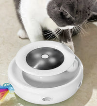 Cat Toys 2-In-1 Interactive Cat Toys for Indoor Cats, Cat Balls, Cat Mice Toy, Cat Entertainment Toys with 2Pcs Feathers, Motion-Activated Toy with Feathers Provides, Batteries or USB Charge