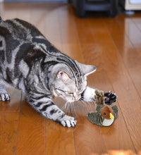 Interactive Electronic Cat Toy, Automatic Chirping Bird Toy Squeaky with Feather Tail, Melody Chaser Toy for Cats to Play Alone, Play and Squeak Kitten Toy for Boredom
