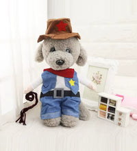 Pet Dog Cat Costume Cowboy Jeans Hoodie Shirts Halloween Costume Jumpsuit Puppy Clothes Funny Coat