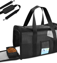 Pet Carrier Airline Approved, Cat Carriers for Medium Cats Small Cats, Soft Dog Carriers for Small Dogs Medium Dogs, TSA Approved Pet Carrier for Cats Dogs of 15 Lbs, Puppy Carrier,Black