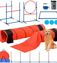 VEVOR Dog Agility Training Equipment 7 PCS Set Upgrade W/ Hurdles 2 Tunnels Ring