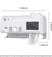 UV Light Sterilizer Toothbrush Holder Cleaner and Automatic Toothpaste Dispenser
