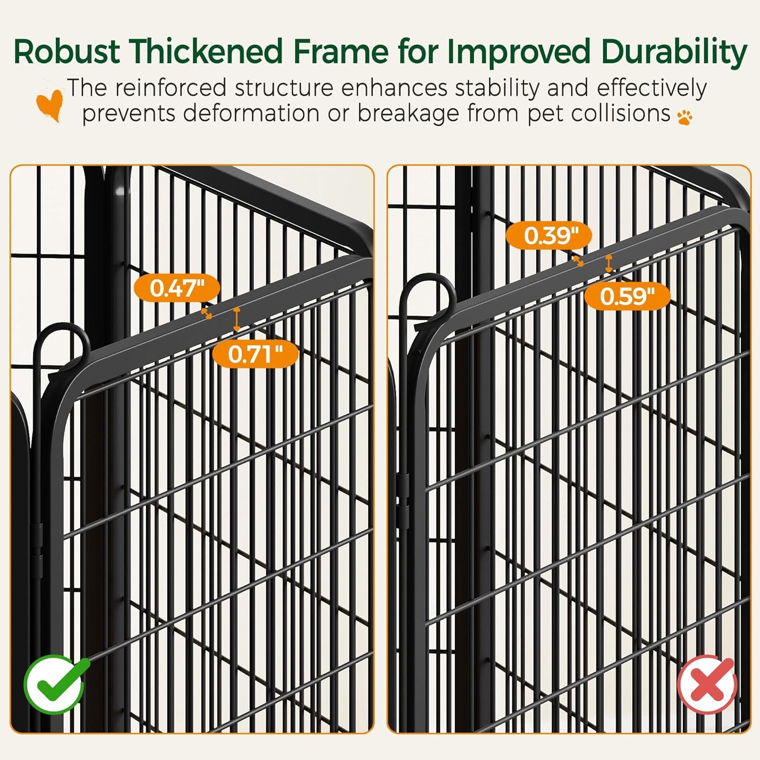 Dog Playpen Outdoor, 32 Inch 16 Panels Dog Pen Indoor Heavy Duty Puppy Exercise Pen Metal Pet Fence for RV Camping/Yard/Garden